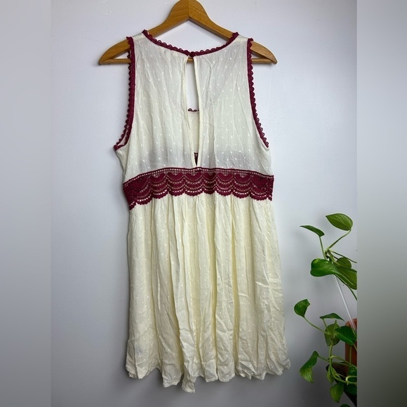 Umgee Usa Flare Lace Sz S Sleeveless oversized Hippie Boho midi Dress popcorn - Picture 2 of 8